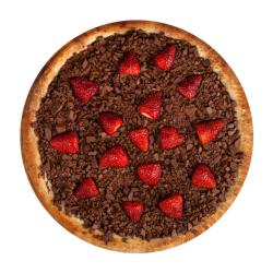 pizza chocolate com morango